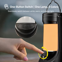 Lanterne de camping LED rechargeable à l'énergie solaire, lampe de tente portable à effet de flamme, lampe de travail extérieure à intensité variable, magnétique