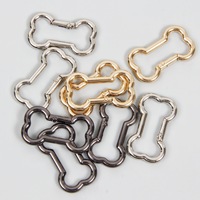 Mousquetons à ressort en métal en forme d'os pour artisanat du cuir, sangles de ceinture, sangles, porte-clés, mousquetons, chaînes pour chiens, boucles