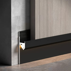 Profilé en aluminium encastré pour éclairage LED dissimulé, bande lumineuse LED en alliage <span class=keywords><strong>d</strong></span>'aluminium pour plinthe, barre lumineuse LED pour plinthe, vente en gros - Product Image 1