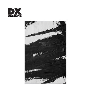 Arte Murale Astratta 3D Personalizzata DX Designs in Bianco e Nero, Dipinto Minimalista con Pennellate Audaci per Arredamento Moderno e Industriale - Product Image 1