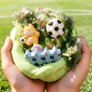 ชุดทำสไลม์โลโก้แบบกำหนดเอง พร้อมจี้รูปสุนัขจิ้งจอกฟุตบอลและอุปกรณ์กลิตเตอร์ สไลม์เด็กไม่เหนียวเหนอะหนะ ขายส่งจากโรงงาน - Product Image 5