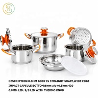 Ensemble de 16 ustensiles de cuisine en acier inoxydable à large bord pot à induction et casserole pour la cuisine domestique