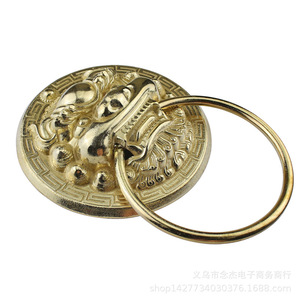 Chinese Antique <b>Style</b> Lion <b>Head</b> Door Knocker Brass 13.7x19.5cm Outdoor Durable Handle - Product Image 5