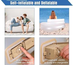 Canapé <span class=keywords><strong>gonflable</strong></span> à LED Chaise longue éclairée avec pompe à air intégrée Adultes Enfants Camping Maison <span class=keywords><strong>Piscine</strong></span> Salles de jeux - Product Image 5