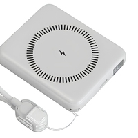 Batterie externe magnétique sans fil ultra-fine 5000 mAh avec cordon de chargement portable – Idéale pour offrir en souvenir