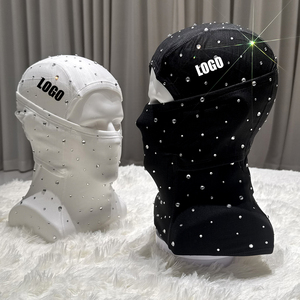 <span class=keywords><strong>Cagoule</strong></span> noire taille unique entièrement ornée de strass, masque de <span class=keywords><strong>ski</strong></span> tendance style rappeur Yeat Sheisty Bling - Product Image 3