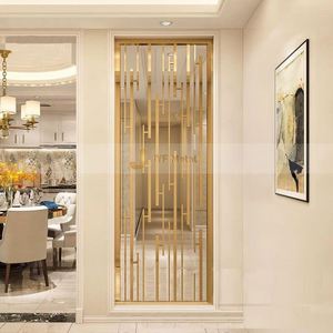 EX065 Gold Plated Stainless Steel Laser Cut Modern Multi-Functional Durable Art Theme Irregular Structure Room Divider - Product Image 2