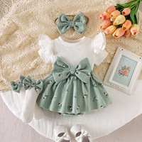 26 Nouveaux ensembles de vêtements pour enfants à manches courtes à motifs floraux, robe d'automne/hiver pour tout-petits/bébés, coton couleur pêche