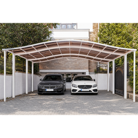 Abri de voiture moderne en aluminium, kit d'installation modulaire facile, configuration double place pour jardin extérieur, maison, garage