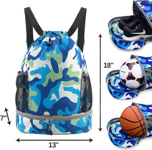 Sac à dos personnalisé avec cordon de serrage, compartiment à chaussures, sac de sport imperméable avec séparation sec/humide pour la gym et la natation - Product Image 4