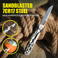 Couteau multifonction EDC Xhandle MT-64 12-en-1 avec lame de scie en acier 7Cr17, ciseaux 440A, jeu d'embouts de tournevis et tige de ferrocérium pour affûtage