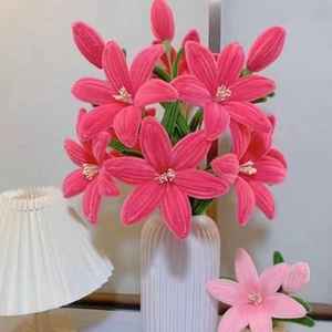 Kit de fabrication de bouquet de lys DIY de haute qualité en gros, <span class=keywords><strong>tiges</strong></span> épaisses et duveteuses, couleurs vibrantes, arrangements floraux faits à la main - Product Image 3