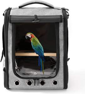 Vogel Papegaai Rugzak Reistas Dubbele Schouder Transparant Ademend Poreuze Vogelkooi Groot Met Baarsstandaard - Product Image 1