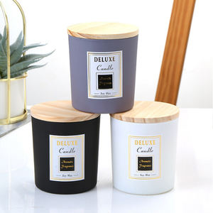 Contenitore di candela satinato opaco di colore barattolo di vetro con coperchio <span class=keywords><strong>in</strong></span> <span class=keywords><strong>legno</strong></span> <span class=keywords><strong>portacandele</strong></span> Votive <span class=keywords><strong>in</strong></span> vetro - Product Image 2