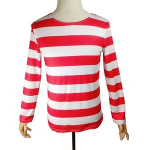 Costume de cosplay pour la semaine du livre Waldo parent-enfant, haut rayé, pantalon, chapeau, lunettes, kit de dessin animé Wally Waldo, costume de <span class=keywords><strong>couple</strong></span> pour Halloween - Product Image 4