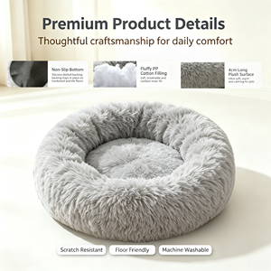 Coussin Apaisant Luxe 4cm en Fausse Fourrure pour Animaux, Toutes Saisons, Lavable, Antidérapant, Tapis Amovible S/M/L pour Chiens et Chats, Vente en Gros OEM - Product Image 4