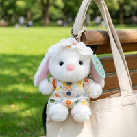 Porte-clés Lapin en Peluche en Gros 15cm, Personnalisé, Rempli de Perles, Jouet en Peluche en Coton PP, Pendentif Animal, Décoration de Sac à Dos