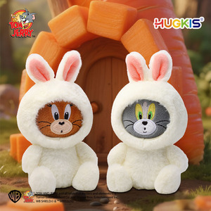 Autentico Portachiavi con Ciondolo a Forma di Gatto <span class=keywords><strong>e</strong></span> Topo in Peluche Morbido <span class=keywords><strong>e</strong></span> Leggero, con Orecchie da Coniglio, Regalo in Fibra di Poliestere - Product Image 2