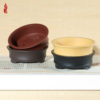 Pot Bonsai Resin Gaya Cina Miniatur Tahan Lama untuk Bonsai & Sukulen, Pot Tanaman Balkon Meja, Bentuk Batang Tua 50g