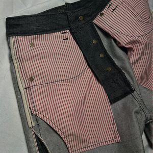 <span class=keywords><strong>Vaqueros</strong></span> Vintage Negros Personalizados de Corte <span class=keywords><strong>Recto</strong></span> Holgado con Bajo Acampanado, de Mezclilla Japonesa Selvedge, para Hombre - Product Image 3