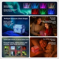 Projecteur Galaxie Coffre au Trésor Personnalisé, Veilleuse Nuit Étoilée avec Bruit Blanc et Aurores Boréales pour Chambre d'Enfant, Cadeau
