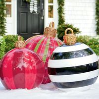 Ballon décoratif de Noël 60 cm, amusant pour l'extérieur, ambiance festive, modèle d'ornement gonflable imprimé