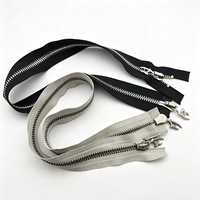 Fermeture éclair métallique lavable avec tirette et logo personnalisé # 3 # 5 # 8 Fermetures éclair à extrémités ouvertes pour vestes, sacs à vêtements, chaussures