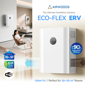 ระบบระบายอากาศแบบไร้ท่อ ERV พร้อมระบบฟอกอากาศและกู้คืนความร้อนติดผนังสำหรับบ้าน - Product Image 2