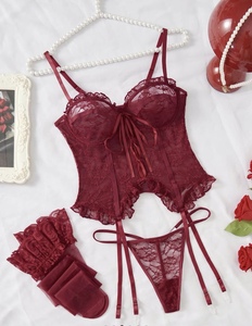 Lencería sexy lujosamente suave para mujer, ropa interior cómoda para todas las estaciones, lencería tejida decorada con encaje amigable con la piel - Product Image 5