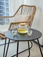 Ensemble de table et chaises d'extérieur en rotin 3 pièces pour balcon, design moderne et simple, 2 places, pour cour et terrasse