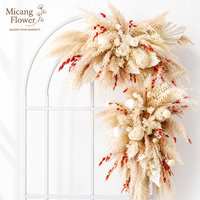 Groothandel Realistische Verse Bruidssalon Achtergrond Hoekboog Bloemige Boho Pampas Bloemarrangement Gedroogde Bloemen Decoratie