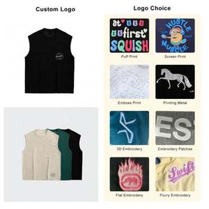 Custom T-shirt Tank Top Sets Screen Print Oversized Wholesale Cotton Casual Sport Hip Hop Unisex Shorts Sets - Product Image 3