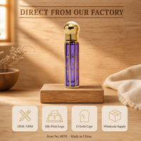 Flacon de parfum vide en verre octogonal plaqué or 6 ml, personnalisé OEM ODM, en gros, avec applicateur roll-on, bâtonnet de trempage et pulvérisateur coloré