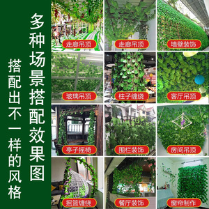 ใบไม้ประดิษฐ์สีเขียวแบบเถาวัลย์ ยาว 200 ซม. พร้อมกาวเคลือบพลาสติก PVC สำหรับตกแต่งงานแต่งงานและบ้าน - Product Image 4