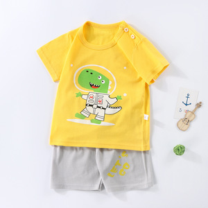 Conjuntos de Pijamas de Verano para Niños de Alta Calidad, Conjunto de 2 Piezas de Algodón Fino, Pijamas Casuales de Manga Corta para Unisex - Product Image 5