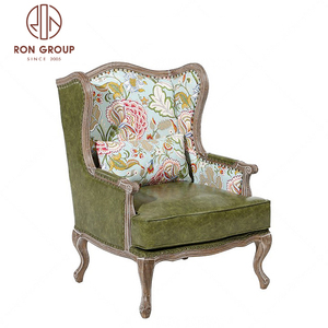 Sillón Individual de Madera con Respaldo Alto, Diseño Moderno, Estilo Antiguo, Muebles de Lujo, Tapizado en Tela y Cuero, <span class=keywords><strong>para</strong></span> Bodas, Precio Económico al por Mayor - Product Image 2