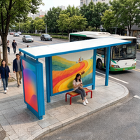 Abri de bus simple avec boîte lumineuse publicitaire