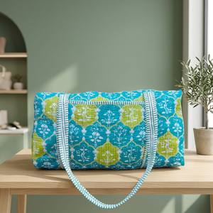 Sac de voyage matelassé de luxe, style week-end, grande capacité, fermeture éclair en coton - Product Image 1