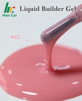 Gel de construction liquide OEM pour extension d'ongles, marque privée, longue tenue, couleur rose nude scintillante, pour salon de manucure