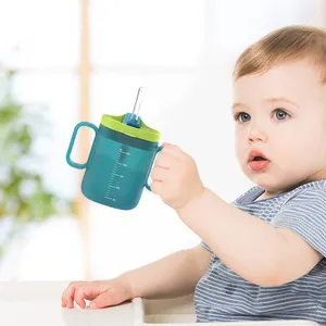 定制260毫升直婴儿奶瓶散装吸管杯适合幼儿