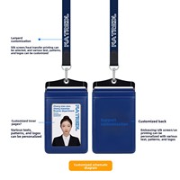 Porte-badge professionnel personnalisé CARDSILK en cuir PU haut de gamme avec cordon pour badge nominatif d'employé – Idéal pour les contrôles de sécurité et les organisations