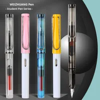 Stylo plume transparent de luxe pour étudiants, 0,5 mm, pour une posture correcte, pratique de la calligraphie, écriture, stylo rigide remplaçable