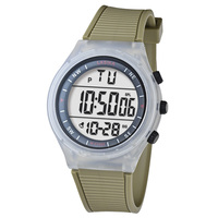 Montre numérique sportive à écran blanc transparent LASIKA WF7005, rétroéclairage LED, chronomètre, alarme, résistante à l'eau 3BAR, vente en gros d'usine