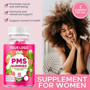OEM PMS Support Gummy Supplément en forme de coeur Adulte PMS Relief Gummies pour l'équilibre hormonal Soulagement des règles des femmes - Product Image 6