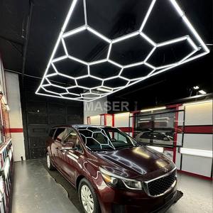 Lampe de travail en nid d'abeille 110V 220V LED Luces Hexagonales Para Techo pour atelier de réparation automobile <span class=keywords><strong>Garage</strong></span> 15 système de grille - Product Image 2
