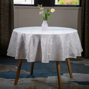 Poliestere panno di Tabella del Jacquard 120 pollici Rotonda Home Hotel Ristorante Da Pranzo Damasco Tovaglia Bordeaux - Product Image 6