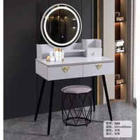 Table de maquillage multifonctionnelle de haute qualité avec armoire de rangement, bureau de toilette brillant, coiffeuse