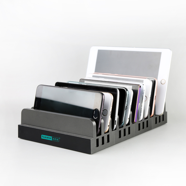 11 Slot Smartphone Tablet Holding Rack Multi Device Stand for Phone Repair Shop and IT Workbench