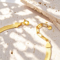 Bracelet Chaîne Serpent Plate Tendance en Gros, Bijoux Minimalistes Unisexe, Bracelets Chevron