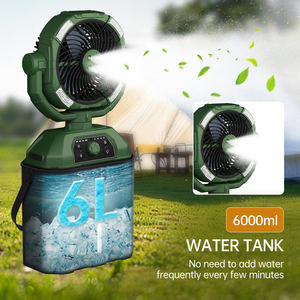 6L Portable <b>Misting</b> <b>Fan</b> DC Motor Oscillating Water Mist Cooler Outdoor Use Plastic Body Remote Control Battery Powered More Five - Product Image 5